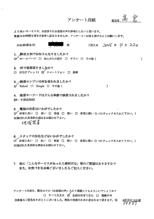 盛岡市・30代女性/匿名希望様